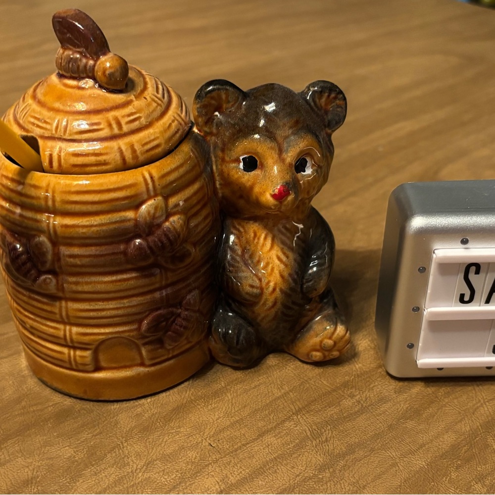 Brown Bear and Honey Pot Figurine